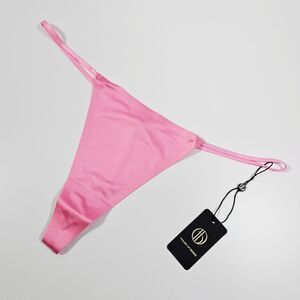 House of Desire Allegra Silky Satin G-String Thong, Bubblegum Pink, Size XL
